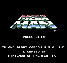 Mega Man [5 Screw] title screen for NES